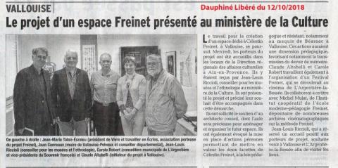 article-du-journal-dauphiné-libéré-sur-lespace-freinet-en-vallouise-octobre-2018